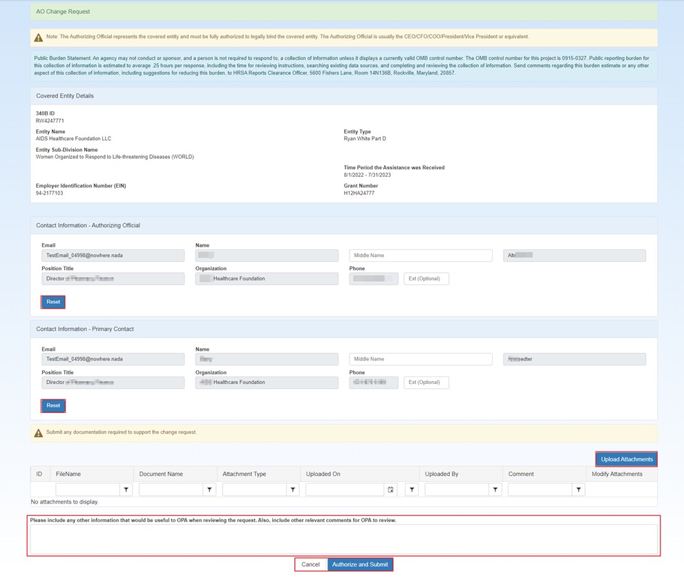 screen shot of CE Details page for AO change during recertification