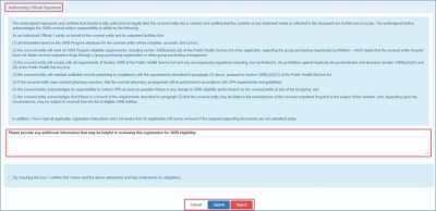 Authorizing Official Signature page