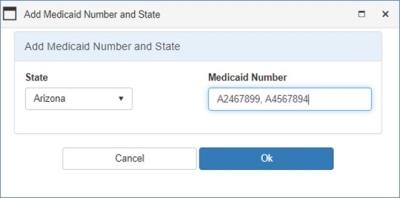 Add Medicaid Number and State field