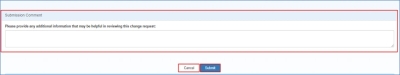 Additional Comments box