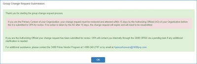 Group Change Request Confirmation message
