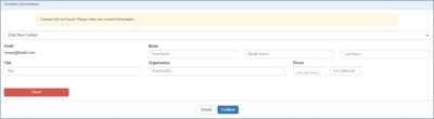 Please enter new Contact information field