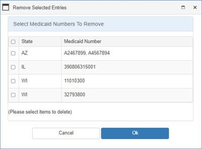Remove Medicaid Number and State field
