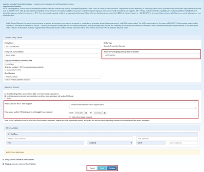 Covered Entity Details and Address Information