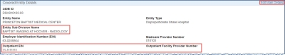 screen shot of outpatient facility Change Request page