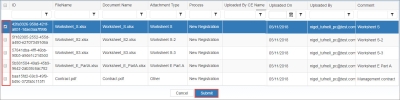 screen shot of Existing Attachments page