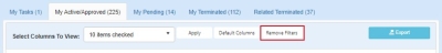 Remove Filters button on My Dashboard