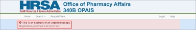 Image of sample "Urgent" banner message