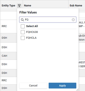 text box for custom values