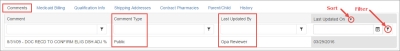 screen shot of the CE Details "Comments Type" and "Last Updated By"