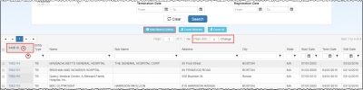Screen shot of Covered Entity search results