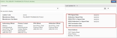 screen shot of Labeler Code Details page