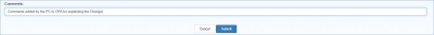 Comment box for PC to explain change