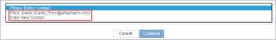 screen shot of AO/PC selection for labeler code registration