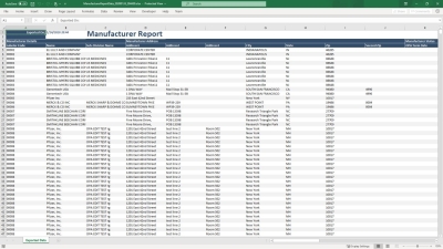 Example of Manufacturer Daily Report