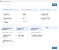 My Dashboard Labeler Code Export Options page