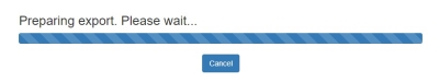 screen shot of My Entities export progress window